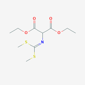 molecular formula C10H17NO4S2 B14263236 Diethyl {[bis(methylsulfanyl)methylidene]amino}propanedioate CAS No. 189149-93-7