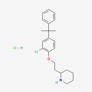 molecular formula C22H29Cl2NO B1426332 2-Chloro-4-(1-methyl-1-phenylethyl)phenyl 2-(2-piperidinyl)ethyl ether hydrochloride CAS No. 1219979-86-8