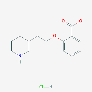 molecular formula C15H22ClNO3 B1426333 Methyl 2-[2-(3-piperidinyl)ethoxy]benzoate hydrochloride CAS No. 1220031-18-4