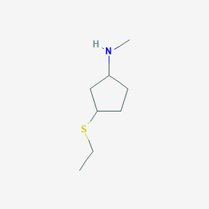 molecular formula C8H17NS B1426337 3-(ethylsulfanyl)-N-methylcyclopentan-1-amine CAS No. 1339848-08-6