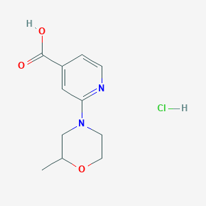 molecular formula C11H15ClN2O3 B1426339 2-(2-Methylmorpholin-4-yl)pyridine-4-carboxylic acid hydrochloride CAS No. 1354958-10-3