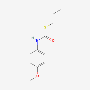 molecular formula C11H15NO2S B14263424 S-Propyl (4-methoxyphenyl)carbamothioate CAS No. 152419-12-0