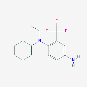 molecular formula C15H21F3N2 B1426347 1-N-cyclohexyl-1-N-ethyl-2-(trifluoromethyl)benzene-1,4-diamine CAS No. 1220016-64-7