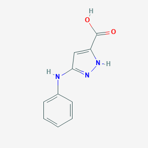 molecular formula C10H9N3O2 B142635 5-Phenylamino-1H-pyrazole-3-carboxylic acid CAS No. 142115-63-7