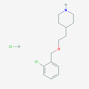 molecular formula C14H21Cl2NO B1426356 盐酸 4-{2-[(2-氯苄基)氧基]乙基}哌啶 CAS No. 1220030-36-3