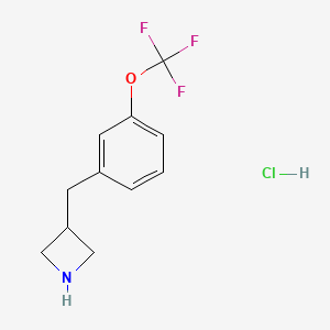 molecular formula C11H13ClF3NO B1426359 3-{[3-(Trifluoromethoxy)phenyl]methyl}azetidine hydrochloride CAS No. 1354963-49-7