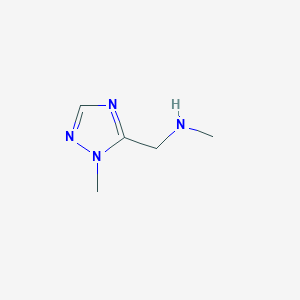 molecular formula C5H10N4 B1426371 methyl[(1-methyl-1H-1,2,4-triazol-5-yl)methyl]amine CAS No. 1250355-24-8