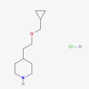 molecular formula C11H22ClNO B1426379 4-(2-(Cyclopropylmethoxy)ethyl)piperidine hydrochloride CAS No. 1219967-17-5
