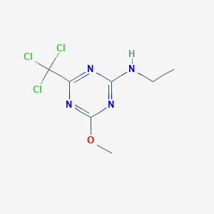 molecular formula C7H9Cl3N4O B14263825 N-Ethyl-4-methoxy-6-(trichloromethyl)-1,3,5-triazin-2-amine CAS No. 156242-72-7
