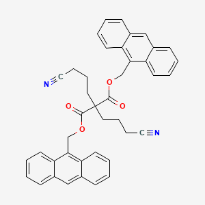 molecular formula C41H34N2O4 B14263828 Bis[(anthracen-9-yl)methyl] bis(3-cyanopropyl)propanedioate CAS No. 189084-28-4