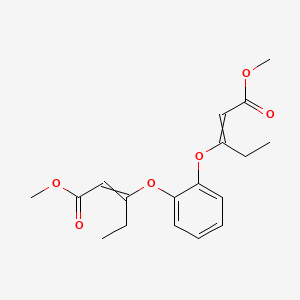 molecular formula C18H22O6 B14263830 Dimethyl 3,3'-[1,2-phenylenebis(oxy)]di(pent-2-enoate) CAS No. 137838-88-1