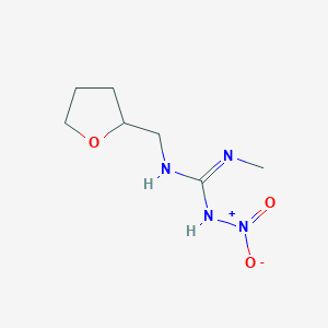 molecular formula C7H14N4O3 B14263840 Guanidine, N-methyl-N'-nitro-N''-[(tetrahydro-2-furanyl)methyl]- CAS No. 185211-13-6