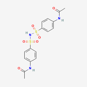 molecular formula C16H17N3O6S2 B14263855 N-[4-[(4-acetamidophenyl)sulfonylsulfamoyl]phenyl]acetamide CAS No. 185117-46-8