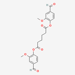 molecular formula C22H22O8 B14263863 Bis(4-formyl-2-methoxyphenyl) hexanedioate CAS No. 133029-14-8