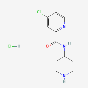 molecular formula C11H15Cl2N3O B1426387 4-Chloro-N-(4-piperidinyl)-2-pyridinecarboxamide hydrochloride CAS No. 1220020-96-1