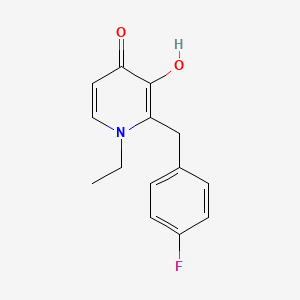 molecular formula C14H14FNO2 B14263884 1-Ethyl-2-[(4-fluorophenyl)methyl]-3-hydroxypyridin-4(1H)-one CAS No. 189566-88-9
