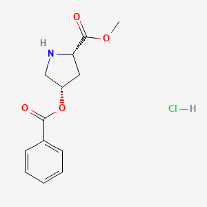 molecular formula C13H16ClNO4 B1426389 Methyl (2S,4S)-4-(benzoyloxy)-2-pyrrolidinecarboxylate hydrochloride CAS No. 1354487-14-1