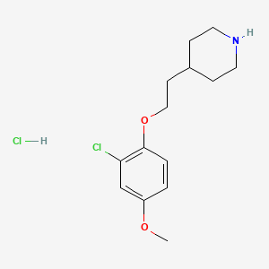 molecular formula C14H21Cl2NO2 B1426391 4-[2-(2-Chloro-4-methoxyphenoxy)ethyl]piperidine hydrochloride CAS No. 1219964-07-4