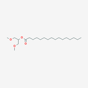 molecular formula C21H42O4 B14263959 Hexadecanoic acid, 2-methoxy-1-(methoxymethyl)ethyl ester CAS No. 136132-40-6