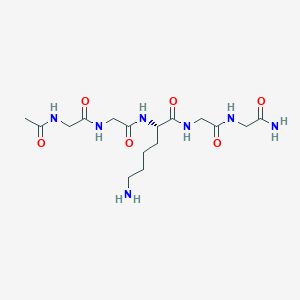 molecular formula C16H29N7O6 B14264034 N-Acetylglycylglycyl-L-lysylglycylglycinamide CAS No. 157894-67-2