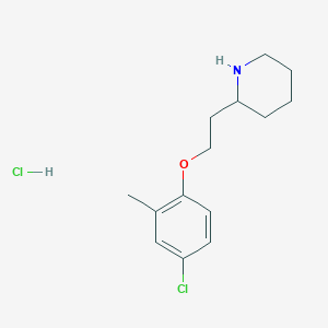 molecular formula C14H21Cl2NO B1426404 2-[2-(4-Chloro-2-methylphenoxy)ethyl]piperidine hydrochloride CAS No. 1220016-43-2
