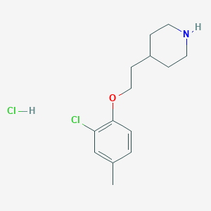 molecular formula C14H21Cl2NO B1426411 4-[2-(2-氯-4-甲基苯氧基)乙基]哌啶盐酸盐 CAS No. 1220030-23-8