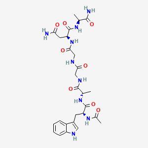 molecular formula C27H37N9O8 B14264127 N-Acetyl-L-tryptophyl-L-alanylglycylglycyl-L-asparaginyl-L-alaninamide CAS No. 189261-16-3