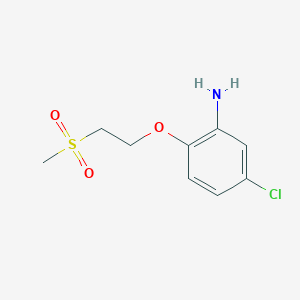 molecular formula C9H12ClNO3S B1426416 5-Chloro-2-(2-methanesulfonylethoxy)aniline CAS No. 1179912-90-3