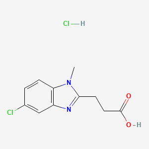 molecular formula C11H12Cl2N2O2 B1426418 3-(5-Chloro-1-methyl-1H-benzoimidazol-2-yl)-propionic acid hydrochloride CAS No. 1354543-14-8