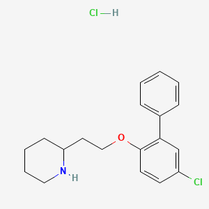 molecular formula C19H23Cl2NO B1426420 2-{2-[(5-Chloro[1,1'-biphenyl]-2-yl)oxy]-ethyl}piperidine hydrochloride CAS No. 1219956-94-1
