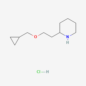 molecular formula C11H22ClNO B1426424 2-[2-(Cyclopropylmethoxy)ethyl]piperidine hydrochloride CAS No. 1220016-34-1