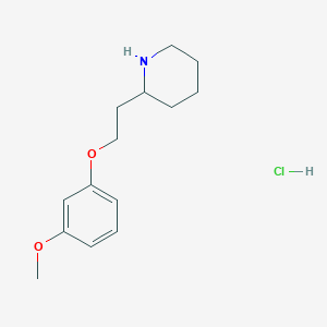 molecular formula C14H22ClNO2 B1426425 3-Methoxyphenyl 2-(2-piperidinyl)ethyl ether hydrochloride CAS No. 1219949-35-5