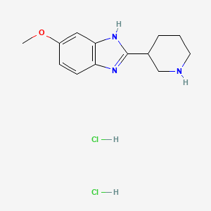 molecular formula C13H19Cl2N3O B1426428 6-甲氧基-2-哌啶-3-基-1h-苯并咪唑二盐酸盐 CAS No. 1354543-65-9