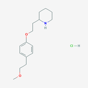 molecular formula C16H26ClNO2 B1426433 2-{2-[4-(2-Methoxyethyl)phenoxy]ethyl}piperidine hydrochloride CAS No. 1220034-11-6