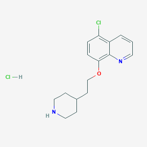 molecular formula C16H20Cl2N2O B1426434 5-Chloro-8-quinolinyl 2-(4-piperidinyl)ethyl ether hydrochloride CAS No. 1220028-10-3