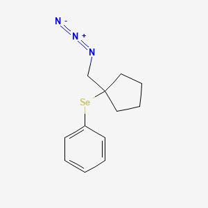 molecular formula C12H15N3Se B14264367 Benzene, [[1-(azidomethyl)cyclopentyl]seleno]- CAS No. 136061-63-7