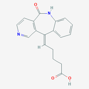 molecular formula C18H16N2O3 B142644 11-(4-Carboxypentylidene)-5,11-dihydropyrido(4,3-c)(1)benzazepin-5(6H)-one CAS No. 127653-90-1