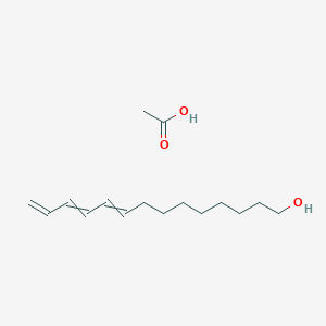 molecular formula C16H28O3 B14264463 Acetic acid;tetradeca-9,11,13-trien-1-ol CAS No. 138039-09-5