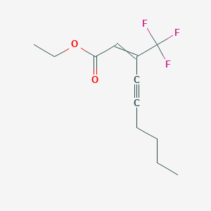 molecular formula C12H15F3O2 B14264464 Ethyl 3-(trifluoromethyl)non-2-en-4-ynoate CAS No. 139964-72-0
