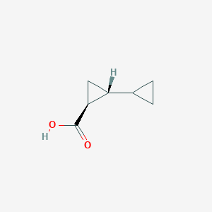 molecular formula C7H10O2 B1426449 2-Cyclopropylcyclopropane-1-carboxylic acid, trans CAS No. 15136-06-8