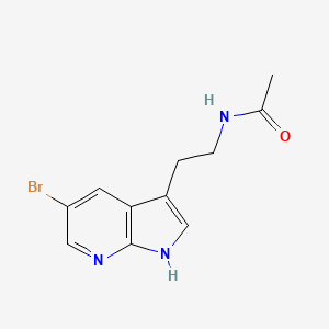 molecular formula C11H12BrN3O B14264492 Acetamide, n-[2-(5-bromo-1h-pyrrolo[2,3-b]pyridin-3-yl)ethyl]- CAS No. 183208-14-2
