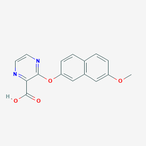 molecular formula C16H12N2O4 B1426455 3-[(7-Methoxy-2-naphthyl)oxy]pyrazine-2-carboxylic acid CAS No. 1228552-69-9