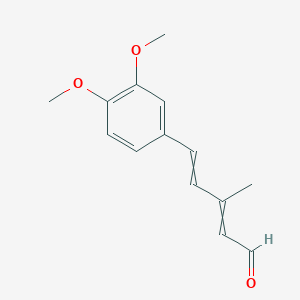 molecular formula C14H16O3 B14264590 5-(3,4-Dimethoxyphenyl)-3-methylpenta-2,4-dienal CAS No. 154152-56-4