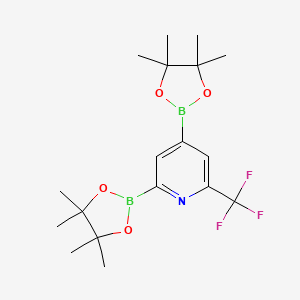 molecular formula C18H26B2F3NO4 B1426460 6-三氟甲基吡啶-2,4-二硼酸，频哪醇酯 CAS No. 1622217-15-5
