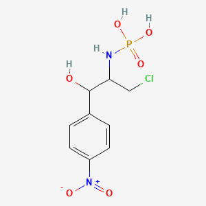 molecular formula C9H12ClN2O6P B14264601 N-[3-Chloro-1-hydroxy-1-(4-nitrophenyl)propan-2-yl]phosphoramidic acid CAS No. 131395-41-0