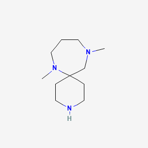 molecular formula C11H23N3 B1426463 7,11-Dimethyl-3,7,11-triazaspiro[5.6]dodecane CAS No. 1308384-48-6