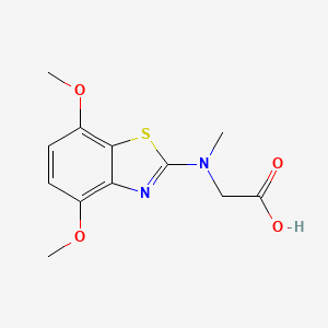 molecular formula C12H14N2O4S B1426464 N-(4,7-dimethoxy-1,3-benzothiazol-2-yl)-N-methylglycine CAS No. 1352999-58-6