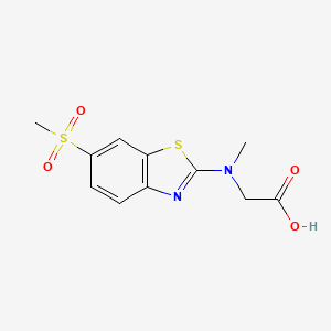 molecular formula C11H12N2O4S2 B1426465 N-methyl-N-[6-(methylsulfonyl)-1,3-benzothiazol-2-yl]glycine CAS No. 1352999-32-6