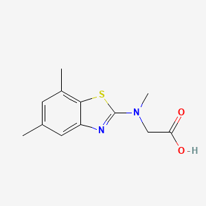 molecular formula C12H14N2O2S B1426467 N-(5,7-dimethyl-1,3-benzothiazol-2-yl)-N-methylglycine CAS No. 1352999-18-8