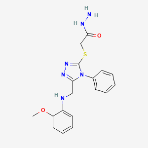 2-[(5-{[(2-methoxyphenyl)amino]methyl}-4-phenyl-4H-1,2,4-triazol-3-yl)thio]acetohydrazide